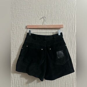 Harley Davidson Black Suede High Rise Shorts Leather Sz 8